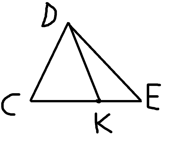 Через вершину c треугольника cde. Треугольник CDE. В треугольнике CDE точка м лежит. Dk высота треугольник CDE. В треугольнике CDE точка k лежит на стороне ce причем угол CKD острый.